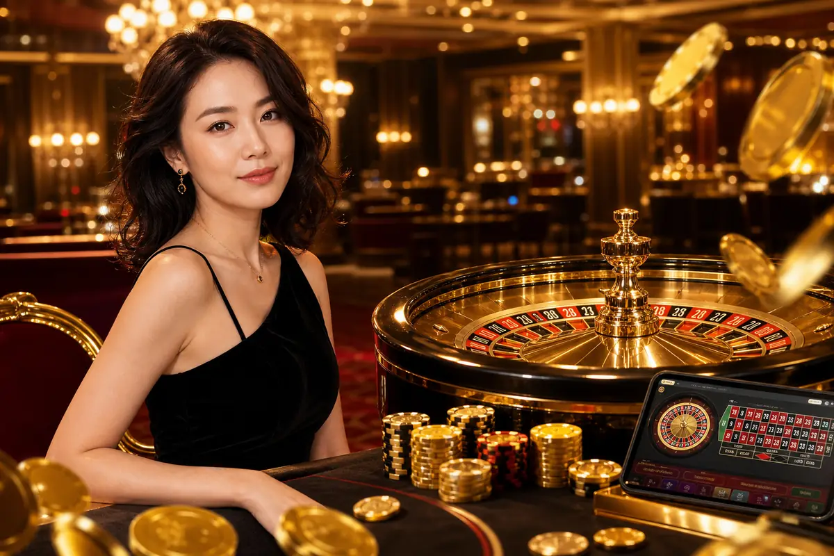 m1bet Live Dealer Baccarat Table